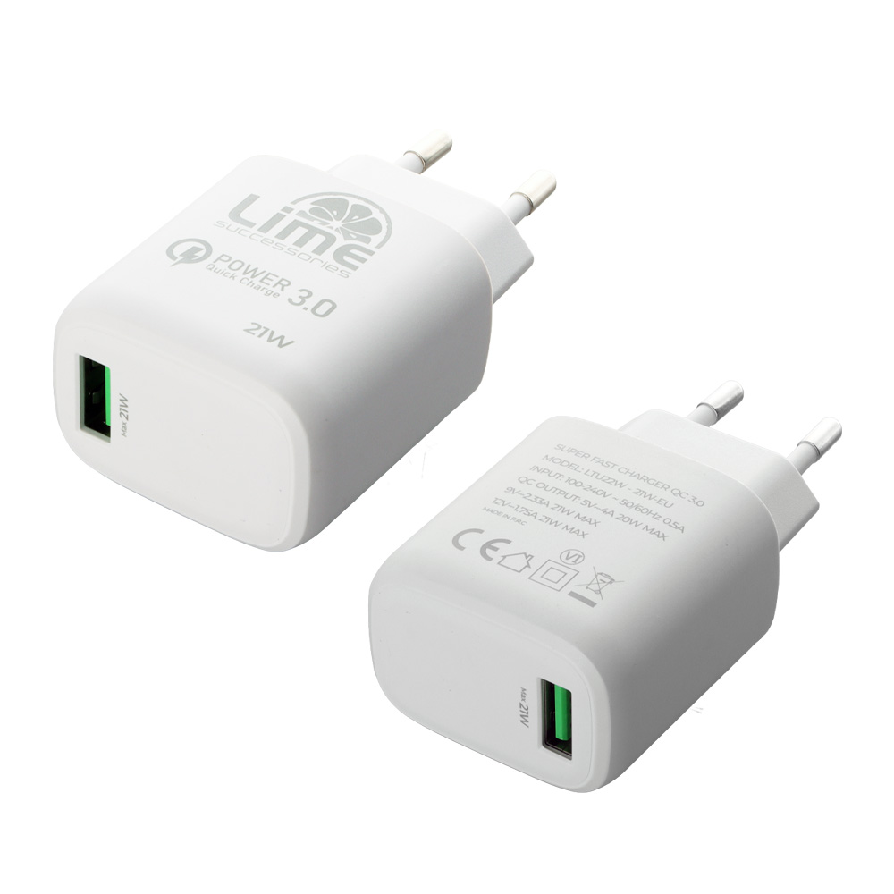 LIME USB 3.0 PD SUPER FAST TRAVEL QC 3.0 LTU22 4.0A 21W WHITE - Image 9