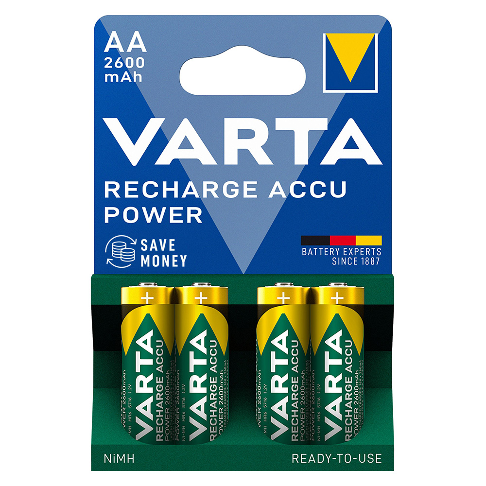 VARTA ΜΠΑΤΑΡΙΕΣ ΕΠΑΝΑΦΟΡΤΙΖΟΜΕΝΕΣ AA/HR06 1.2V 2600mAh Ni-MH RECHARGE ACCU POWER READY TO USE 4/BLISTER
