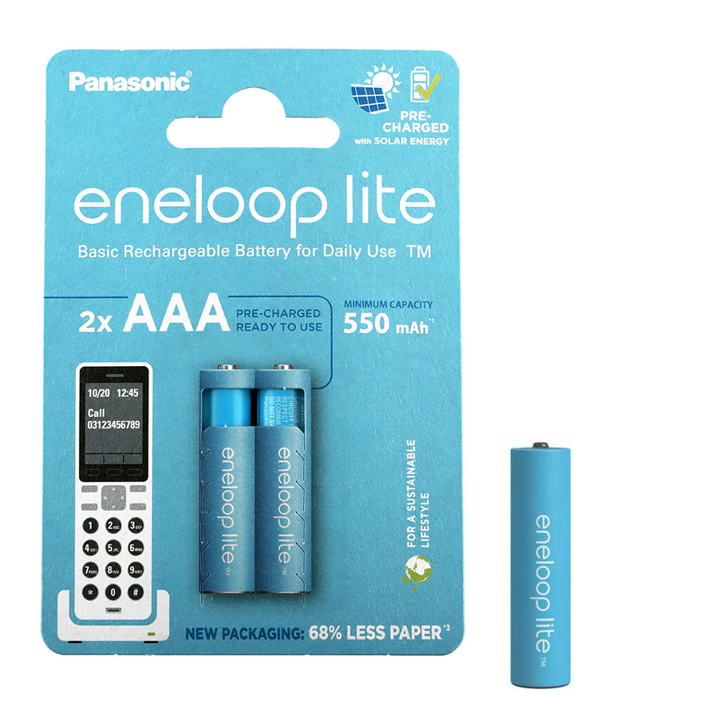 PANASONIC ΜΠΑΤΑΡΙΕΣ ΕΠΑΝΑΦΟΡΤΙΖΟΜΕΝΕΣ AAA/HR03 1.2V 550mAh Ni-MH ENELOOP LITE 2/BLISTER