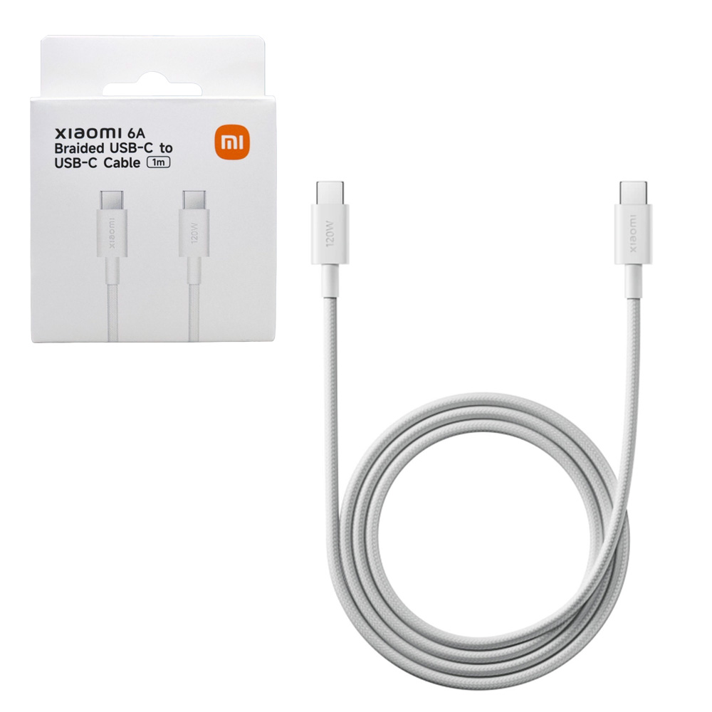 XIAOMI BHR087KGL USB-C TO TYPE C USB 2.0 ΦΟΡΤΙΣΗΣ-DATA 120W 6A 1.0m WHITE PACKING OR