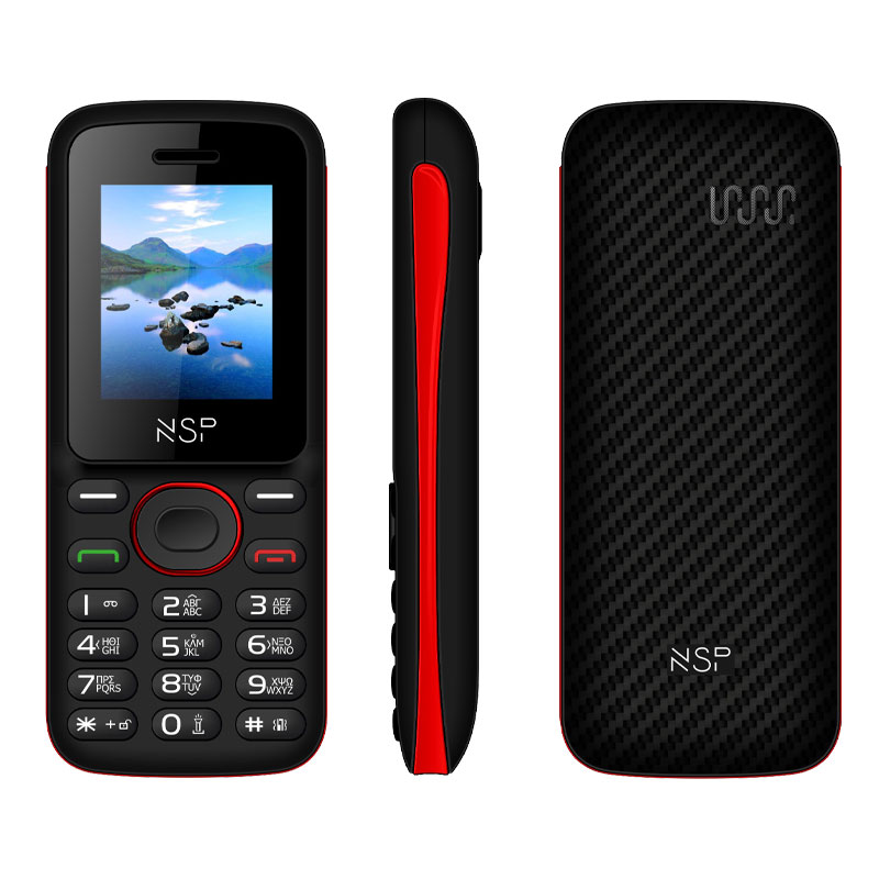 ΚΙΝΗΤΟ ΜΕ ΠΛΗΚΤΡΑ NSP 1800DS 2G 1.8in DUAL SIM 32MB/32MB RADIO-MP3/MP4 BLACK-RED + HANDS FREE GR