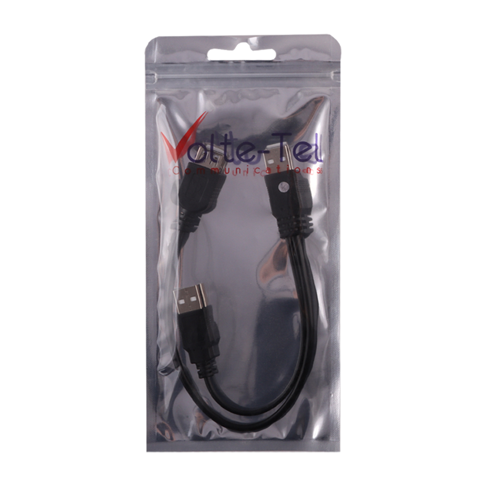 ΚΑΛΩΔΙΟ Η/Υ ΠΡΟΕΚΤΑΣΗ USB 2.0 ΑΠΟ USB 2.0 MALE ΣΕ USB MALE & USB 2.0 FEMALE 0.3m ΜΑΥΡΟ - Image 2