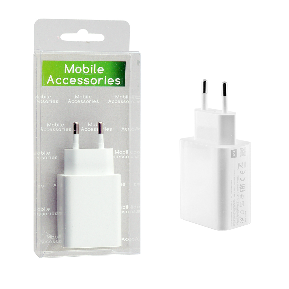 TRAVEL XIAOMI MDY-11-EP FAST USB 5V/3A 9V/2.23A 12V/1.67A 10V/2.25A 22.5W WHITE BULK OR