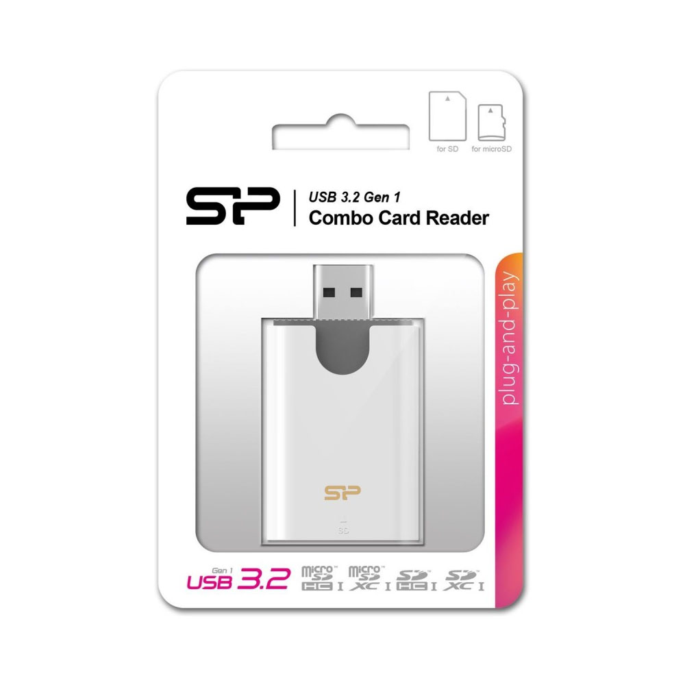 SILICON POWER CARD READER COMBO USB 3.2 GEN.1 SPU3AT5REDEL300W WHITE - Image 2