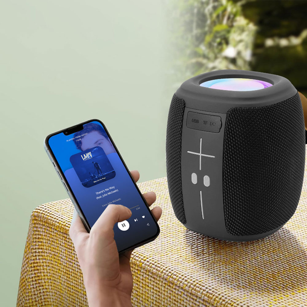 AKAI ABTS-V5 ΦΟΡΗΤΟ ΜΙΝΙ ΗΧΕΙΟ BLUETOOTH ΜΕ USB, SD, FM, AWS, LED 5W, HANDSFREE ΜΑΥΡΟ - Image 3
