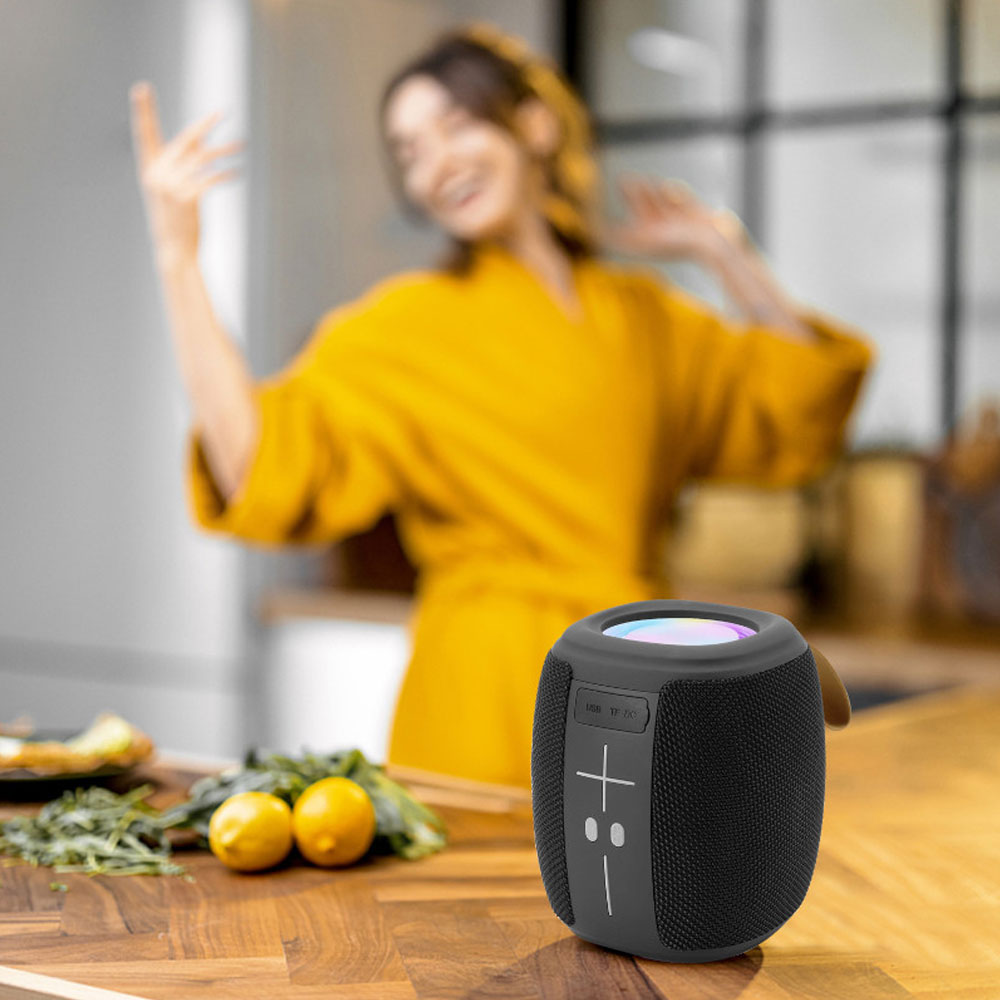 AKAI ABTS-V5 ΦΟΡΗΤΟ ΜΙΝΙ ΗΧΕΙΟ BLUETOOTH ΜΕ USB, SD, FM, AWS, LED 5W, HANDSFREE ΜΑΥΡΟ - Image 4