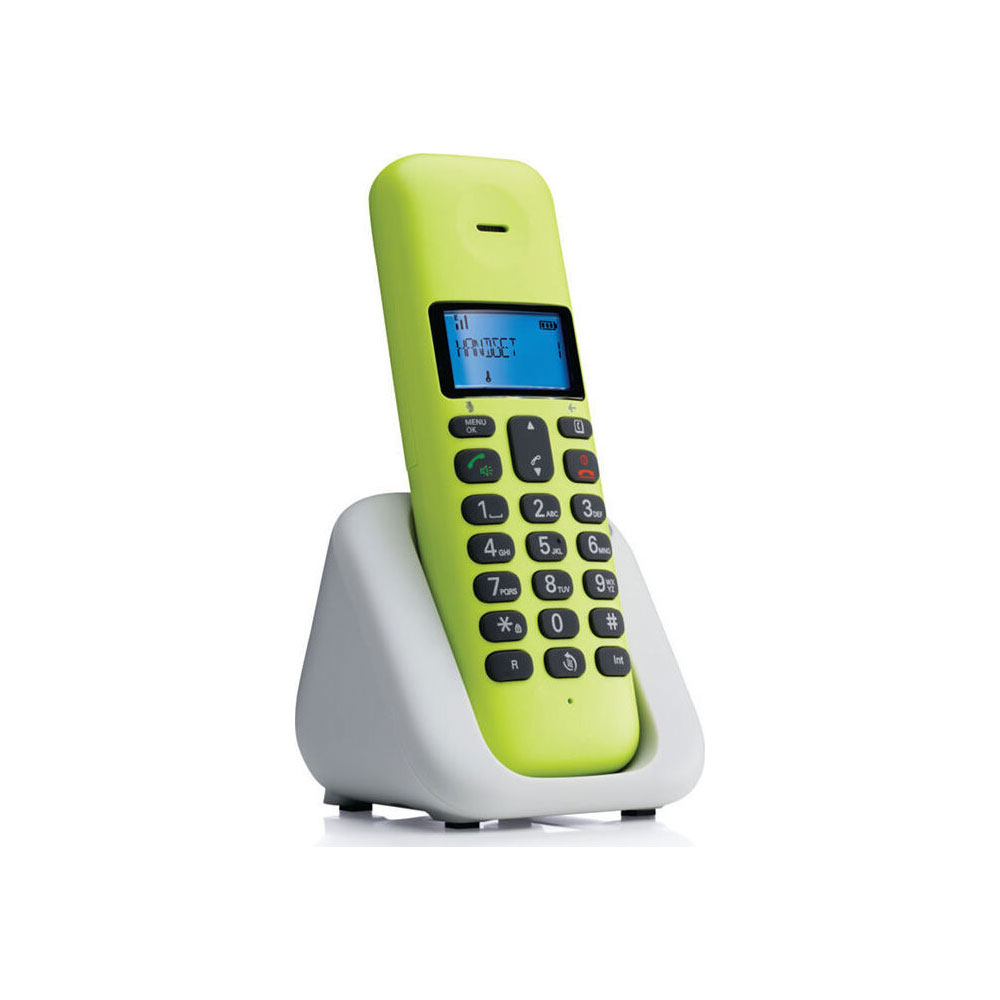 ΑΣΥΡΜΑΤΟ ΤΗΛΕΦΩΝΟ MOTOROLA T301 ΜΕ ΑΝΟΙΧΤΗ ΑΚΡΟΑΣΗ LEMON/GREY GR - Image 2