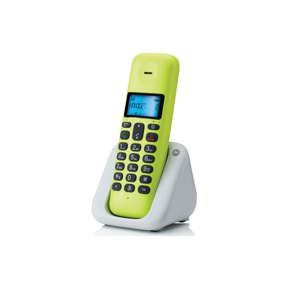 ΑΣΥΡΜΑΤΟ ΤΗΛΕΦΩΝΟ MOTOROLA T301 ΜΕ ΑΝΟΙΧΤΗ ΑΚΡΟΑΣΗ LEMON/GREY GR - Image 6