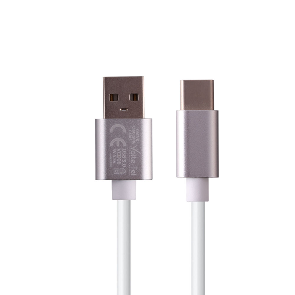 VOLTE-TEL TYPE C->USB 3.0 ALUMINIUM 3.5A ΦΟΡΤΙΣΗΣ-DATA 1.2m VCD06 WHITE - Image 2