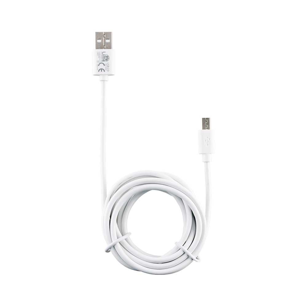 LIME MICRO USB DEVICES LONG USB 2.4A ΦΟΡΤΙΣΗΣ-DATA 2m LUM02 WHITE - Image 2