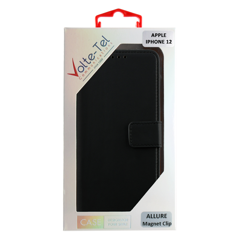 VOLTE-TEL ALLURE ΘΗΚΗ IPHONE 12 MINI 5.4in MAGNET BOOK STAND CLIP BLACK - Image 6