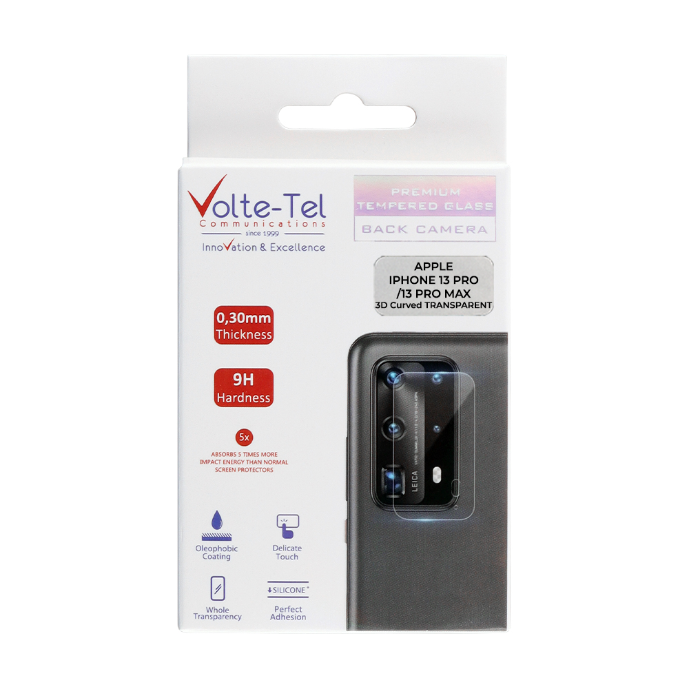 VOLTE-TEL CAMERA GLASS IPHONE 13 PRO 6.1in/IPHONE 13 PRO MAX 6.7in 9H 0.25mm 3D CURVED TRANSPARENT - Image 5