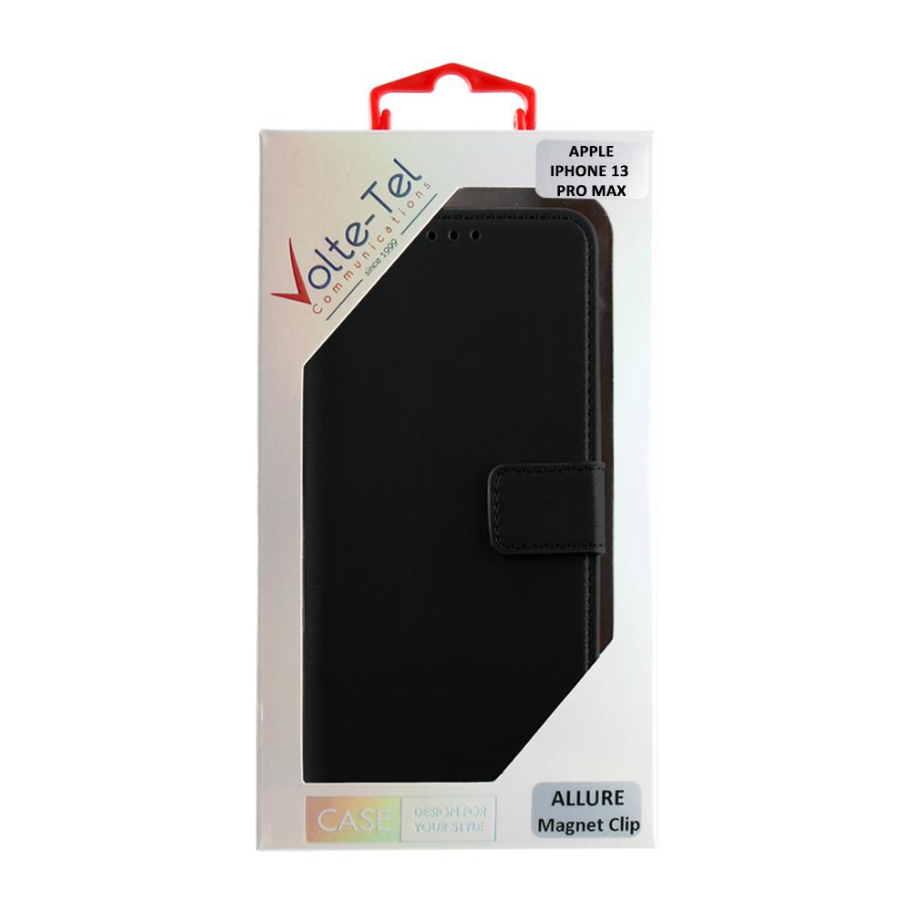 VOLTE-TEL ALLURE ΘΗΚΗ IPHONE 13 PRO MAX 6.7in MAGNET BOOK STAND CLIP BLACK - Image 7