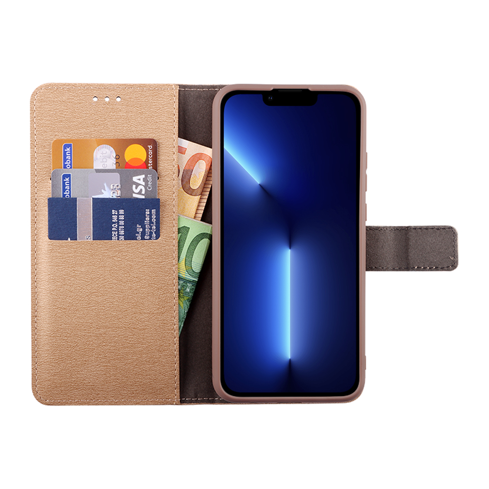 VOLTE-TEL ALLURE ΘΗΚΗ IPHONE 13 PRO 6.1in MAGNET BOOK STAND CLIP GOLD - Image 4