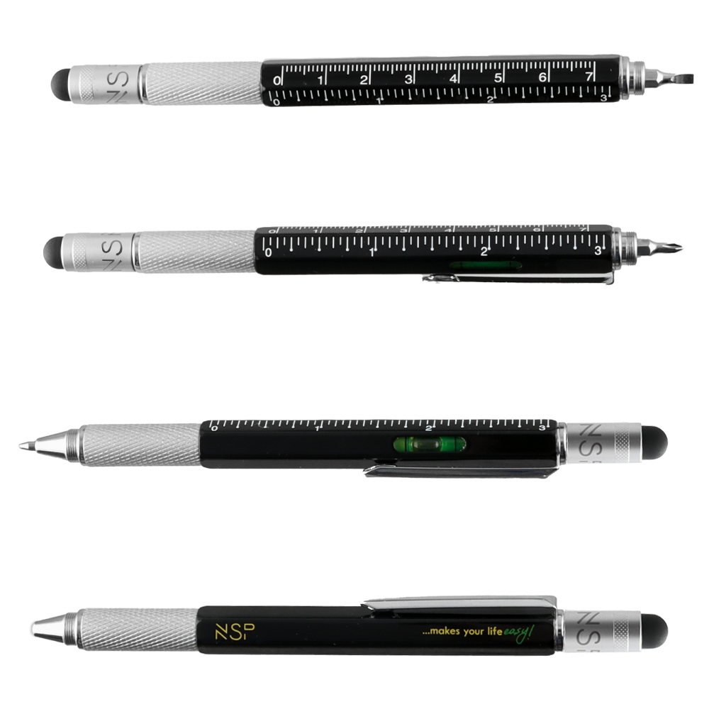 NSP ΣΤΥΛΟ 7 IN 1 METALLIC MULTI-TOOL PEN BLACK - Image 5