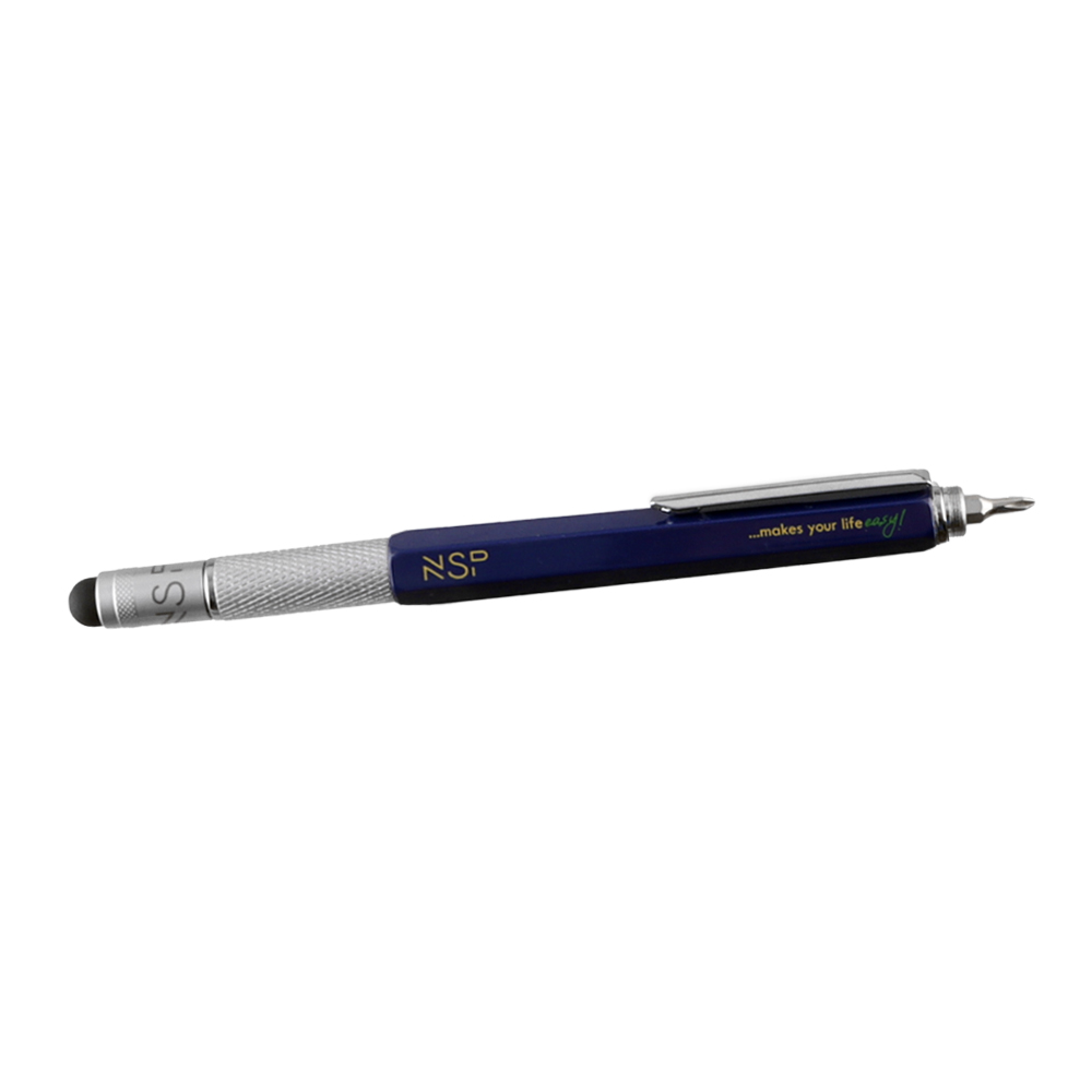 NSP ΣΤΥΛΟ 7 IN 1 METALLIC MULTI-TOOL PEN BLUE - Image 3