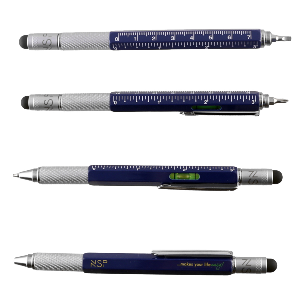 NSP ΣΤΥΛΟ 7 IN 1 METALLIC MULTI-TOOL PEN BLUE - Image 5