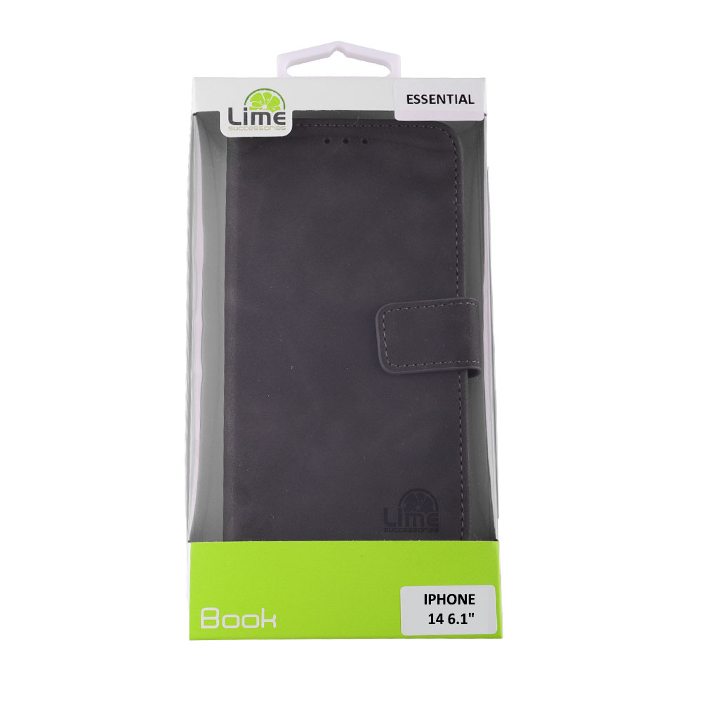 LIME ESSENTIAL ΘΗΚΗ IPHONE 14 6.1in MAGNET BOOK STAND CLIP GREY - Image 5