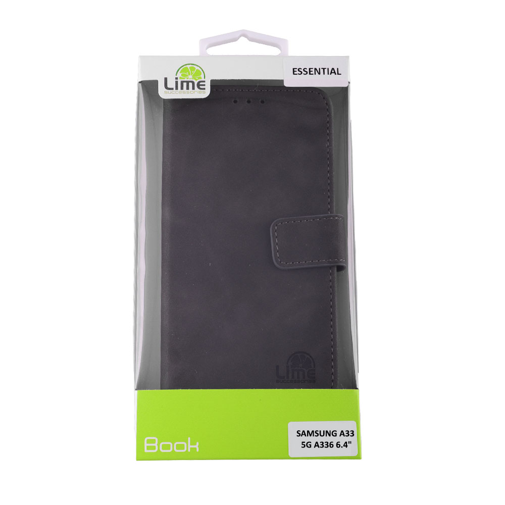 LIME ESSENTIAL ΘΗΚΗ SAMSUNG A33 5G A336 6.4in MAGNET BOOK STAND CLIP GREY - Image 5