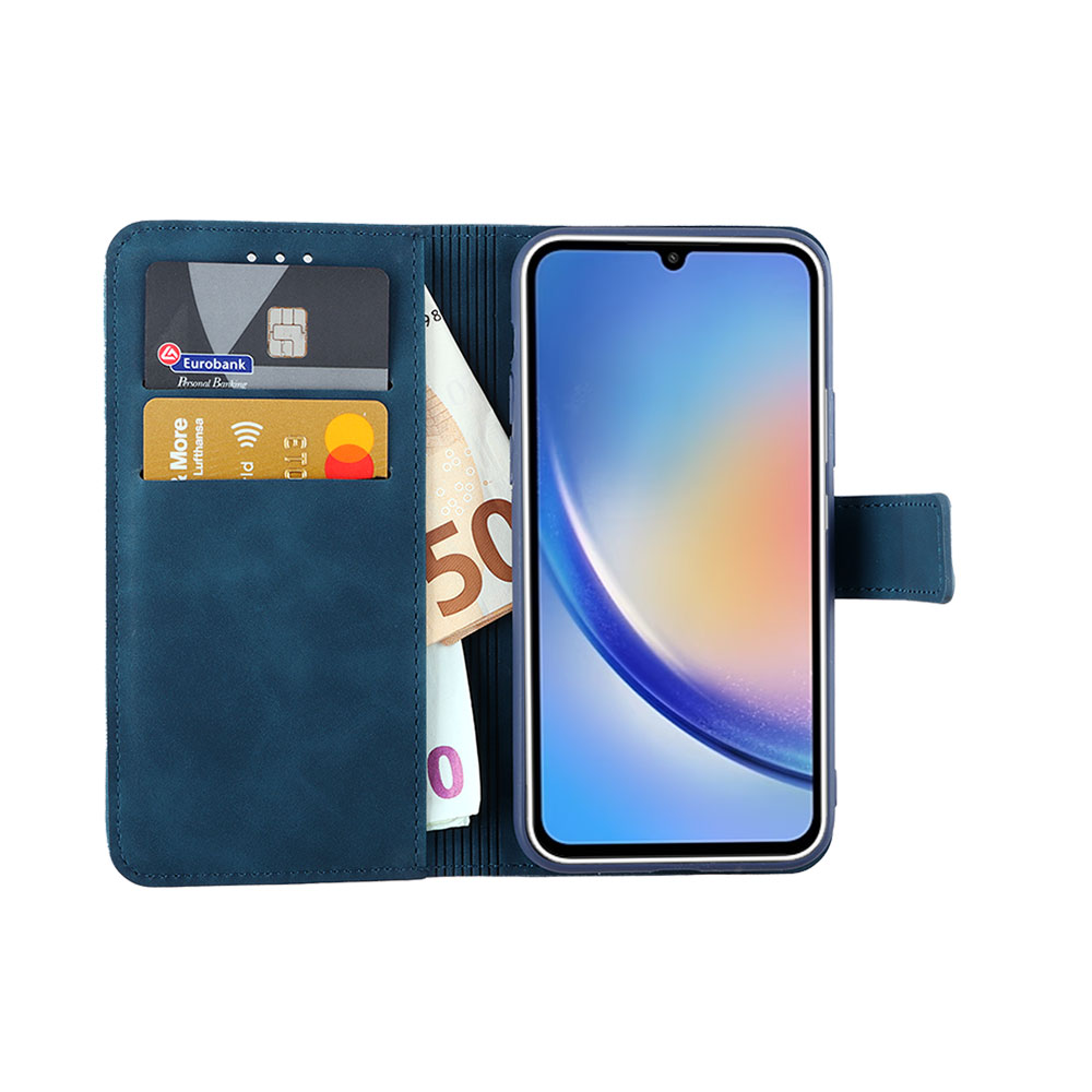 LIME ESSENTIAL ΘΗΚΗ SAMSUNG A34 5G A346 6.6in MAGNET BOOK STAND CLIP DARK BLUE - Image 2