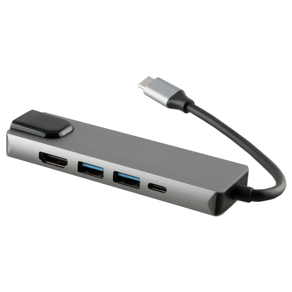 NSP N18 5 IN 1 USB-C HUB TYPE C TO USB 3.0/RJ45 1000Mbps/PD 60W/USB 3.0 X2/ HDMI 4K ALU GREY - Image 3