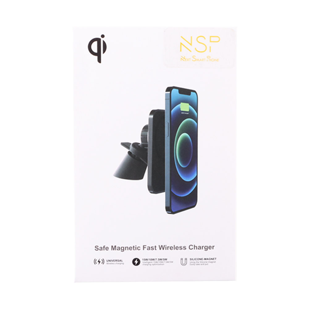 NSP N20 WIRELESS CAR CHARGER MAGSAFE 15W ALUMINIUM ALLOY USB-C 1m BLACK - Image 5