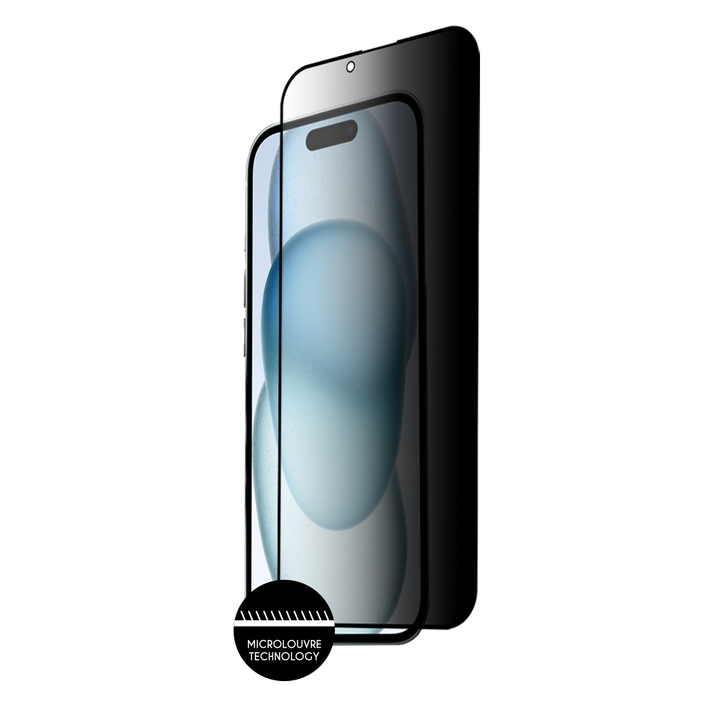 IDOL 1991 PRIVACY ANTISPY TEMPERED GLASS IPHONE 15 6.1in 9H 0.25mm SEMI CURVED FULL GLUE BLACK - Image 2