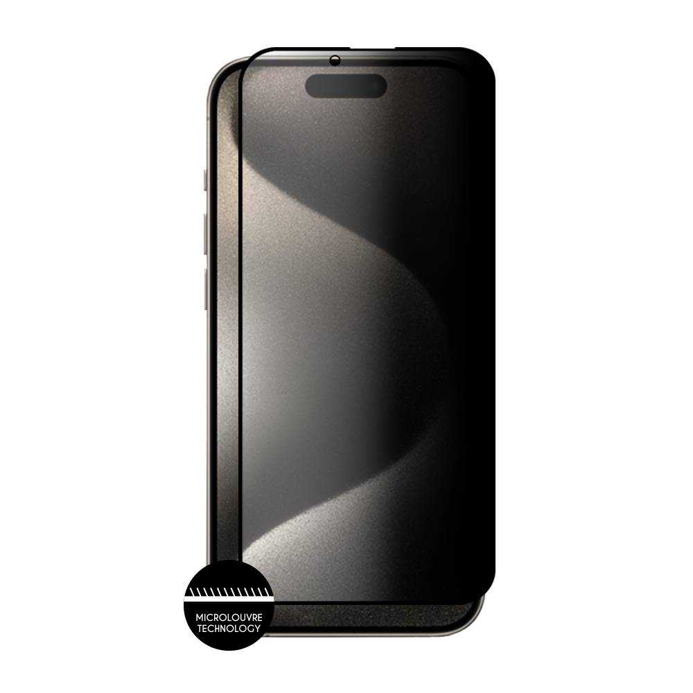 IDOL 1991 PRIVACY ANTISPY TEMPERED GLASS IPHONE 15 PRO MAX 6.7in 9H 0.25mm SEMI CURVED FULL GLUE BLACK - Image 3