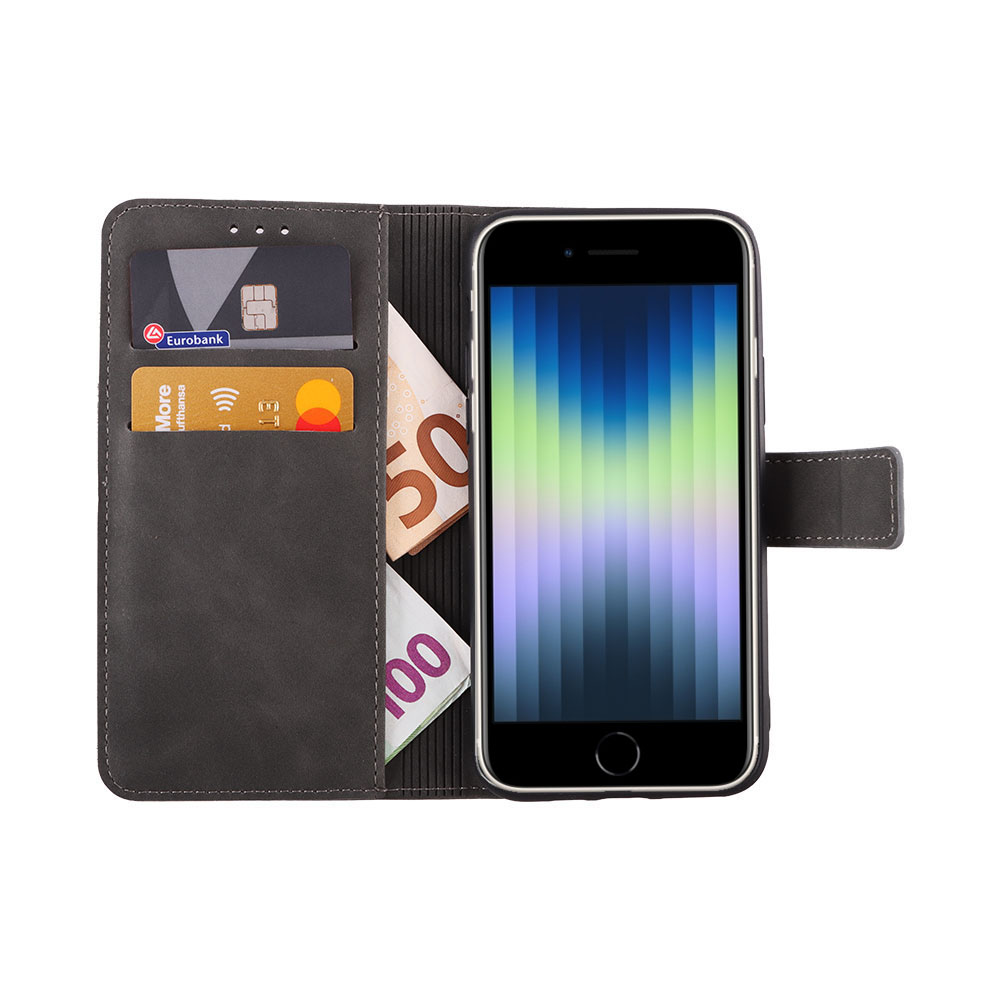 LIME ESSENTIAL ΘΗΚΗ IPHONE SE 2022/IPHONE SE 2020/IPHONE 8/7 4.7in MAGNET BOOK STAND CLIP GREY - Image 2