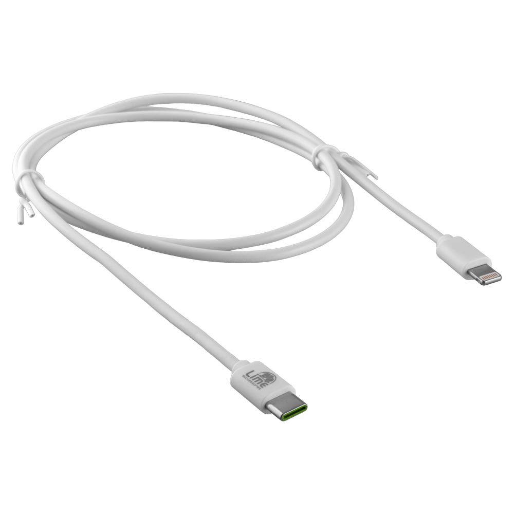LIME LIGHTNING LONG TO USB-C TYPE C 4.0A ΦΟΡΤΙΣΗΣ-DATA 1m LCL03 30W WHITE - Image 2