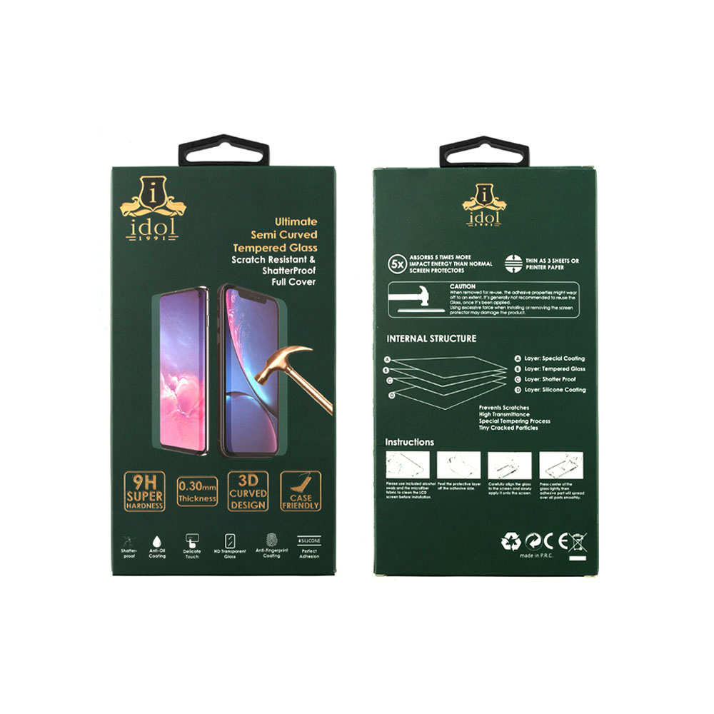 IDOL 1991 GLAMOUR TEMPERED GLASS SAMSUNG S23 ULTRA 5G S918 6.8in9H 0.30mm FULL COVER 3D FULL GLUE FINGER UNLOCK BLACK+SQUEEZYCAR - Image 4