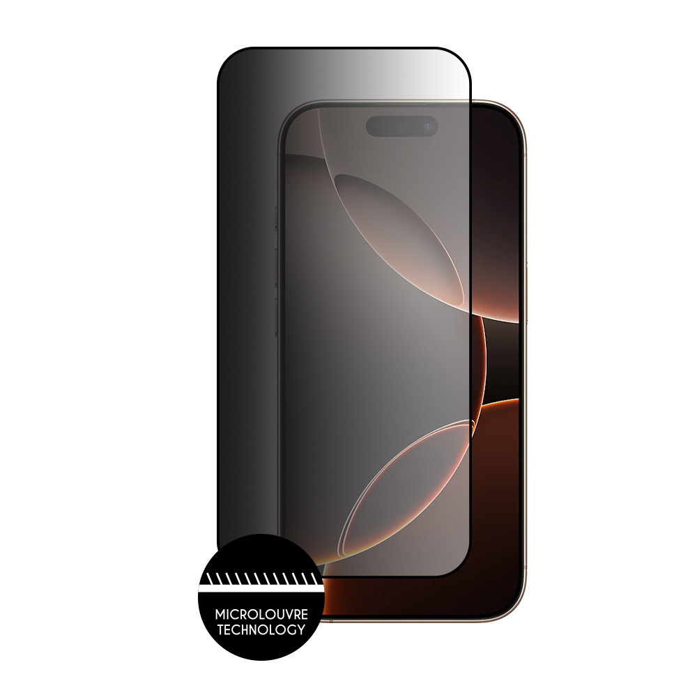 IDOL 1991 PRIVACY ANTISPY TEMPERED GLASS IPHONE 16 PRO 6.3in 9H 0.25mm SEMI CURVED FULL GLUE BLACK - Image 3