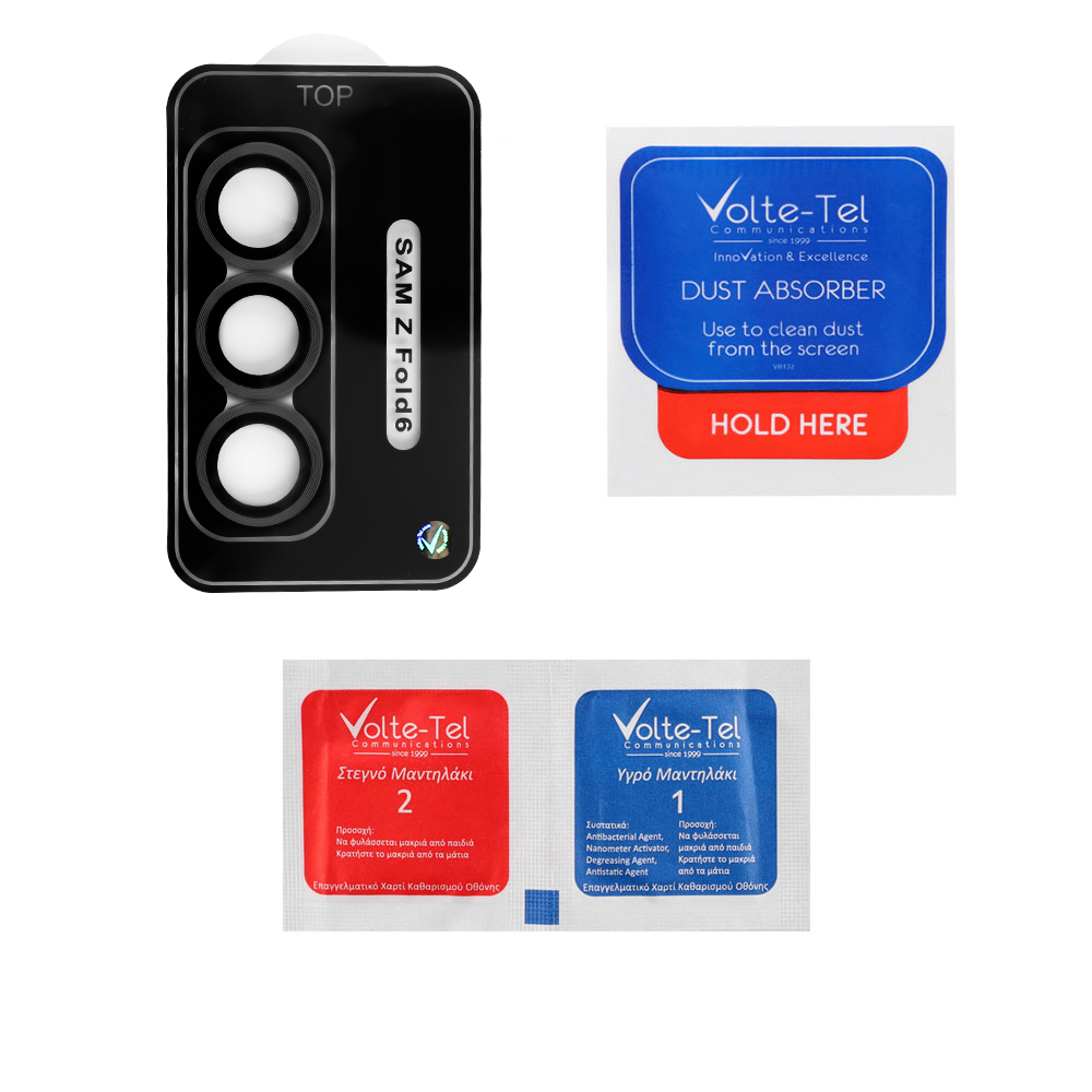 VOLTE-TEL CAMERA GLASS COVER SAMSUNG Z FOLD 6 F956 5G 7.6in 9H 0.30MM EASY APPLICATION BLACK - Image 2