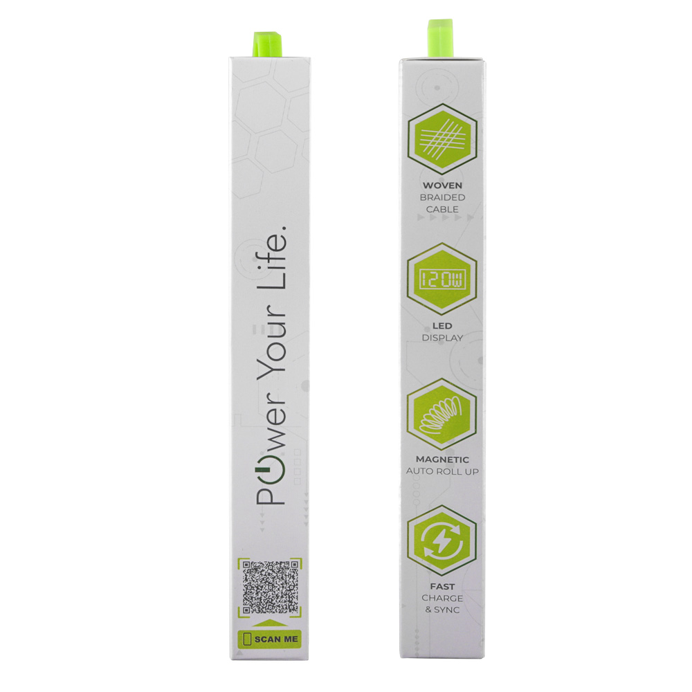 LIME USB-C TYPE C TO USB-C TYPE C 6A ΦΟΡΤΙΣΗΣ-DATA DURABLE MAGNETIC BRAIDED WITH LED DISPLAY 1.2m LBMLCC01 120W GREY - Image 7