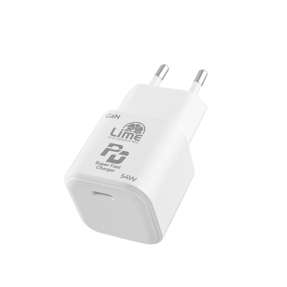 LIME TYPE C GAN PD 3.0 SUPER FAST TRAVEL LTC54W 5V 4.0A/9V 4.0A/ 12V 3.5A/ 15V 3.33A/ 20V 2.7A 54W WHITE - Image 3