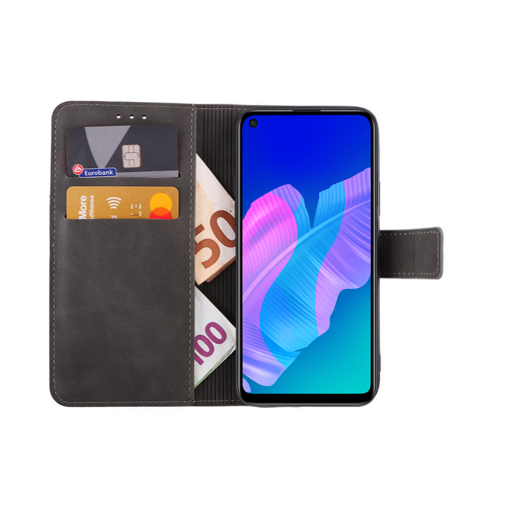 LIME ESSENTIAL ΘΗΚΗ HUAWEI P40 LITE E 6.39in MAGNET BOOK STAND CLIP GREY - Image 2