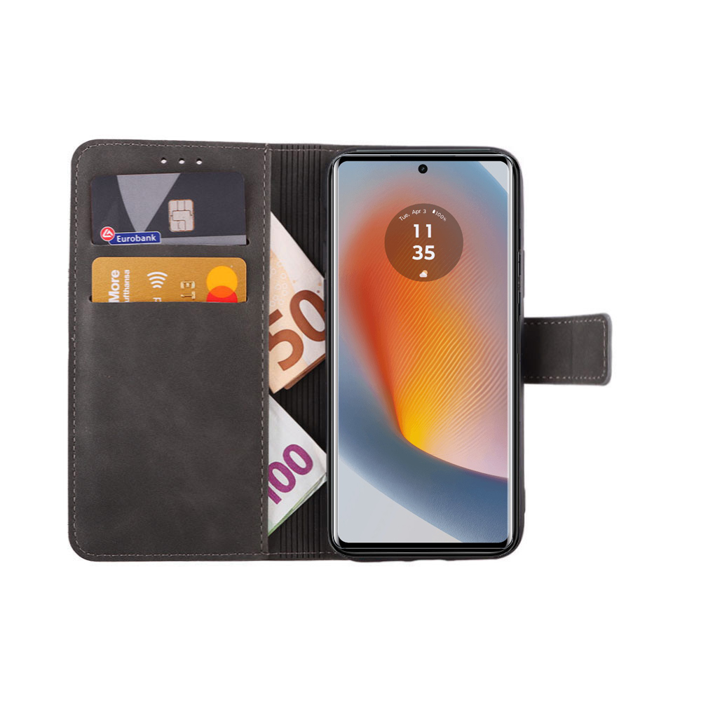 LIME ESSENTIAL ΘΗΚΗ MOTOROLA MOTO EDGE 50 FUSION 5G XT2429-2 6.7in MAGNET BOOK STAND CLIP GREY - Image 2