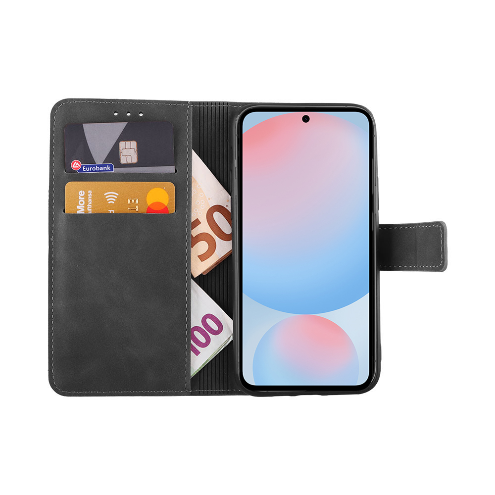 LIME ESSENTIAL ΘΗΚΗ SAMSUNG S24 FE 5G S721 6.7in MAGNET BOOK STAND CLIP GREY - Image 2