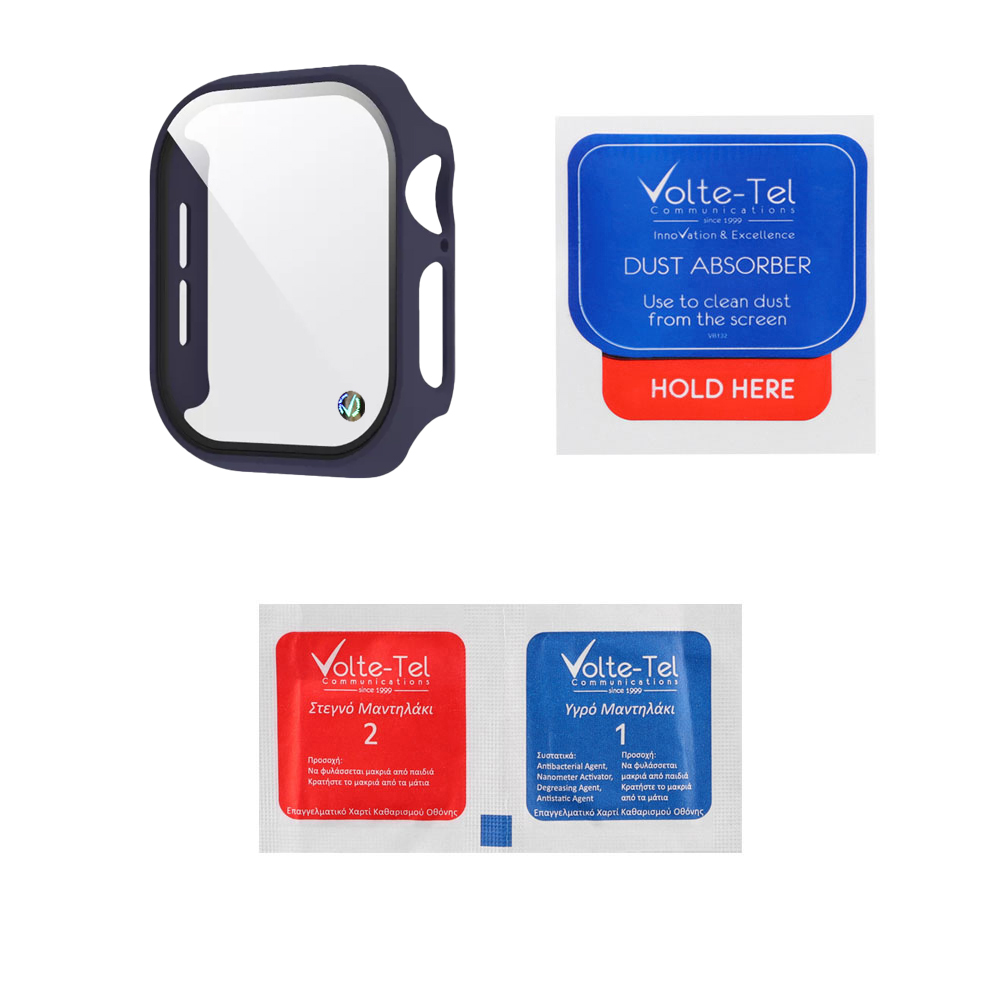 VOLTE-TEL PC EDGE COVER TEMPERED GLASS APPLE WATCH 10/ WATCH 11 42mm 1.77in 9H 0.30mm WITH KEY 3D FULL GLUE FULL COVER MIDNIGHT - Image 3