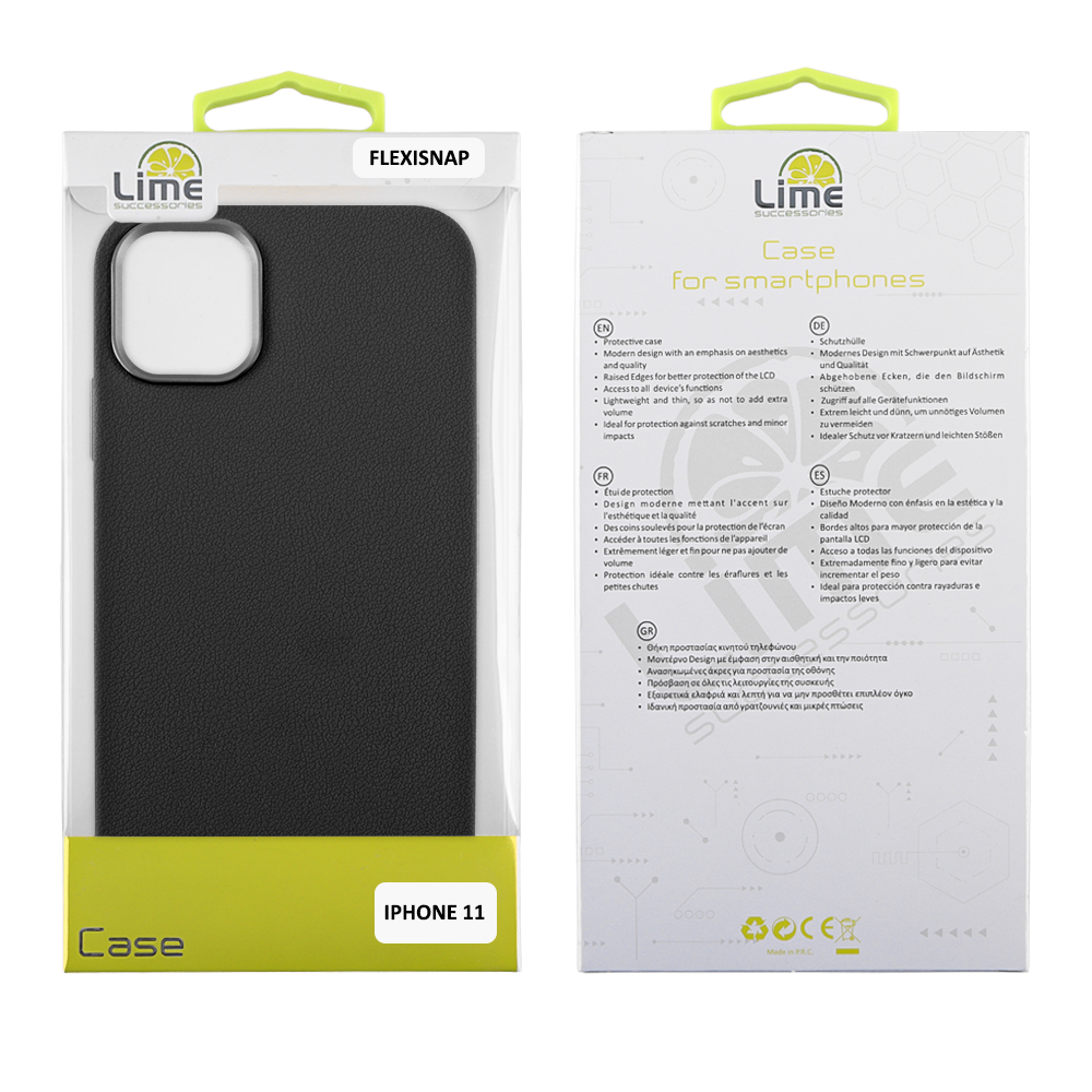 LIME ΘΗΚΗ IPHONE 11 6.1" FLEXISNAP TPU CAMERA GUARD BLACK - Image 4