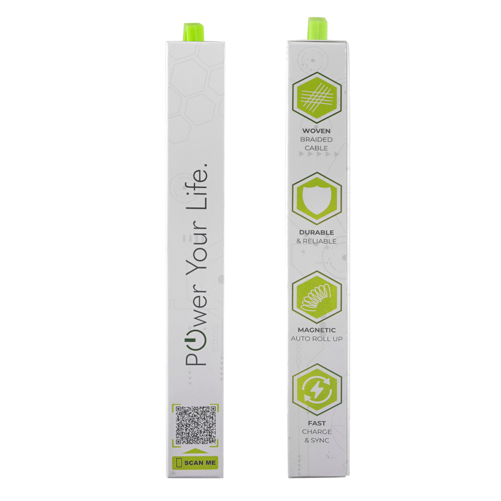 LIME USB-C TYPE C TO USB-C TYPE C 4A ΦΟΡΤΙΣΗΣ-DATA DURABLE MAGNETIC BRAIDED 1.2m LBMCC01 68W WHITE - Image 7