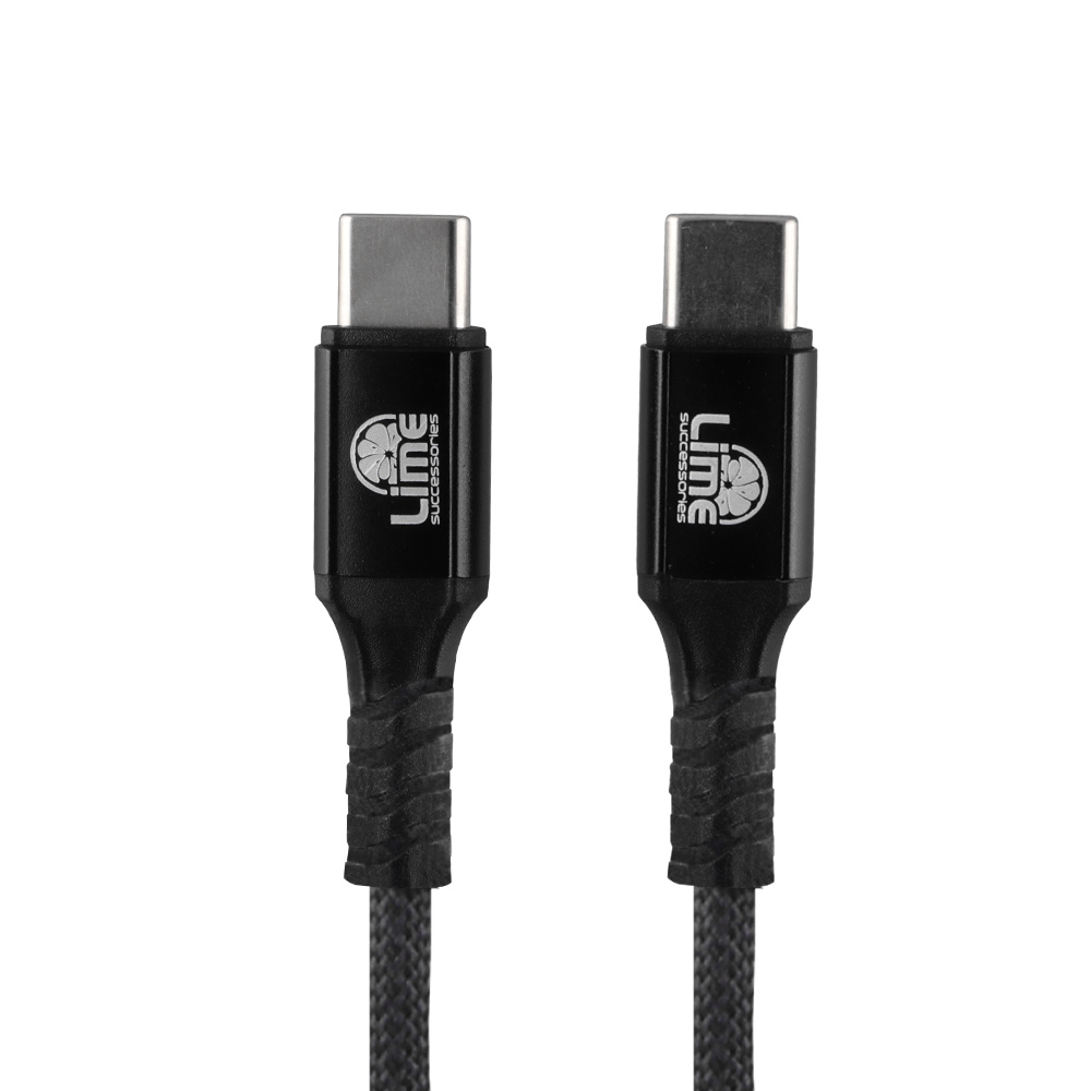 LIME USB-C TYPE C TO USB-C TYPE C 4A ΦΟΡΤΙΣΗΣ-DATA DURABLE MAGNETIC BRAIDED 1.2m LBMCC02 68W GREY - Image 5