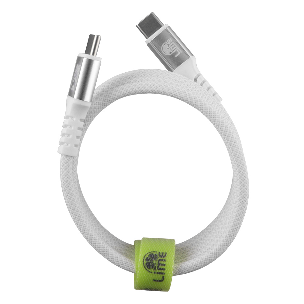 LIME USB-C TYPE C TO USB-C TYPE C 6A ΦΟΡΤΙΣΗΣ-DATA DURABLE MAGNETIC BRAIDED 1.2m LBMCC03 120W WHITE - Image 3