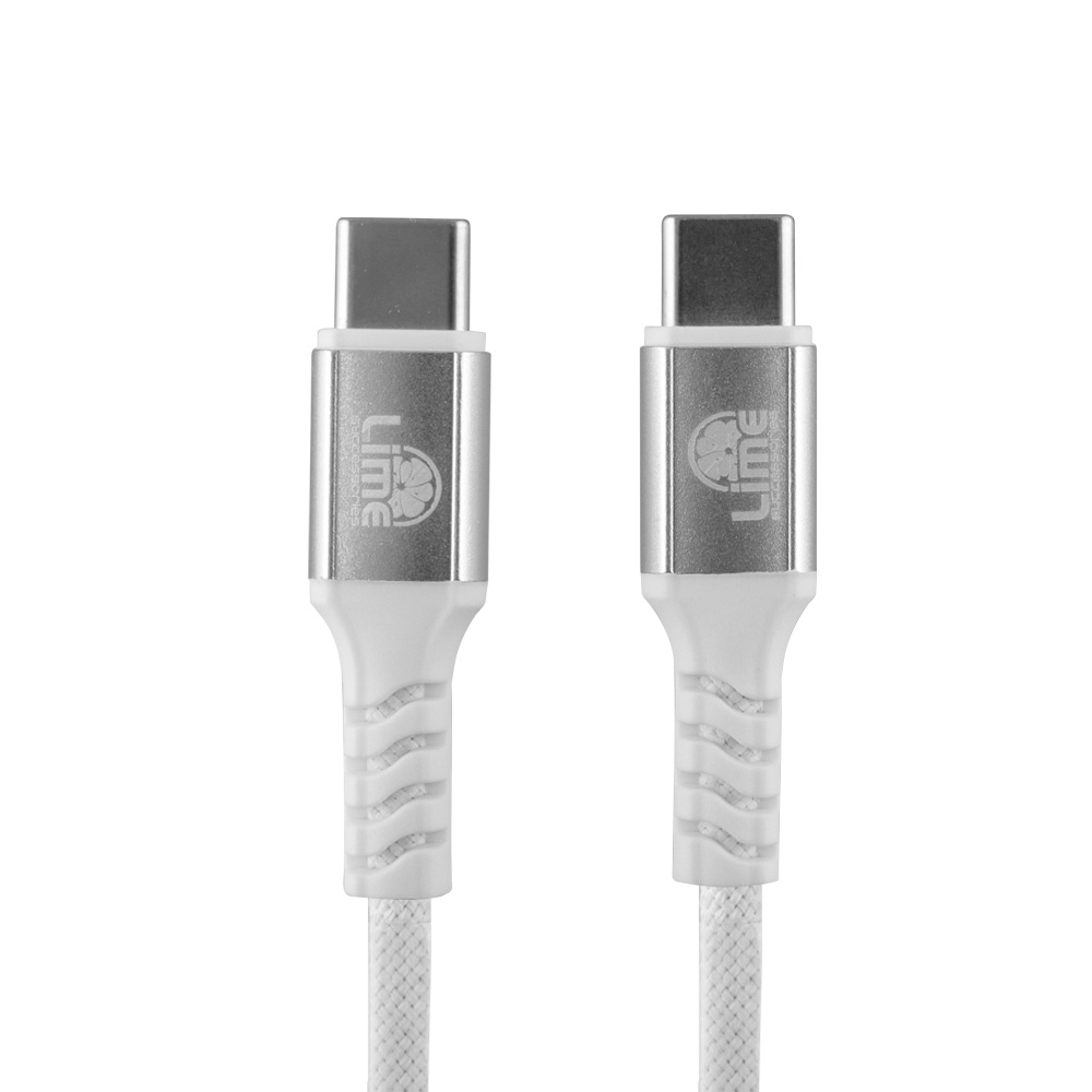 LIME USB-C TYPE C TO USB-C TYPE C 6A ΦΟΡΤΙΣΗΣ-DATA DURABLE MAGNETIC BRAIDED 1.2m LBMCC03 120W WHITE - Image 5