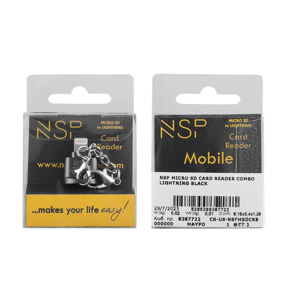 NSP N34 OTG TF/MICRO SD TO LIGHTNING BLACK - Image 6