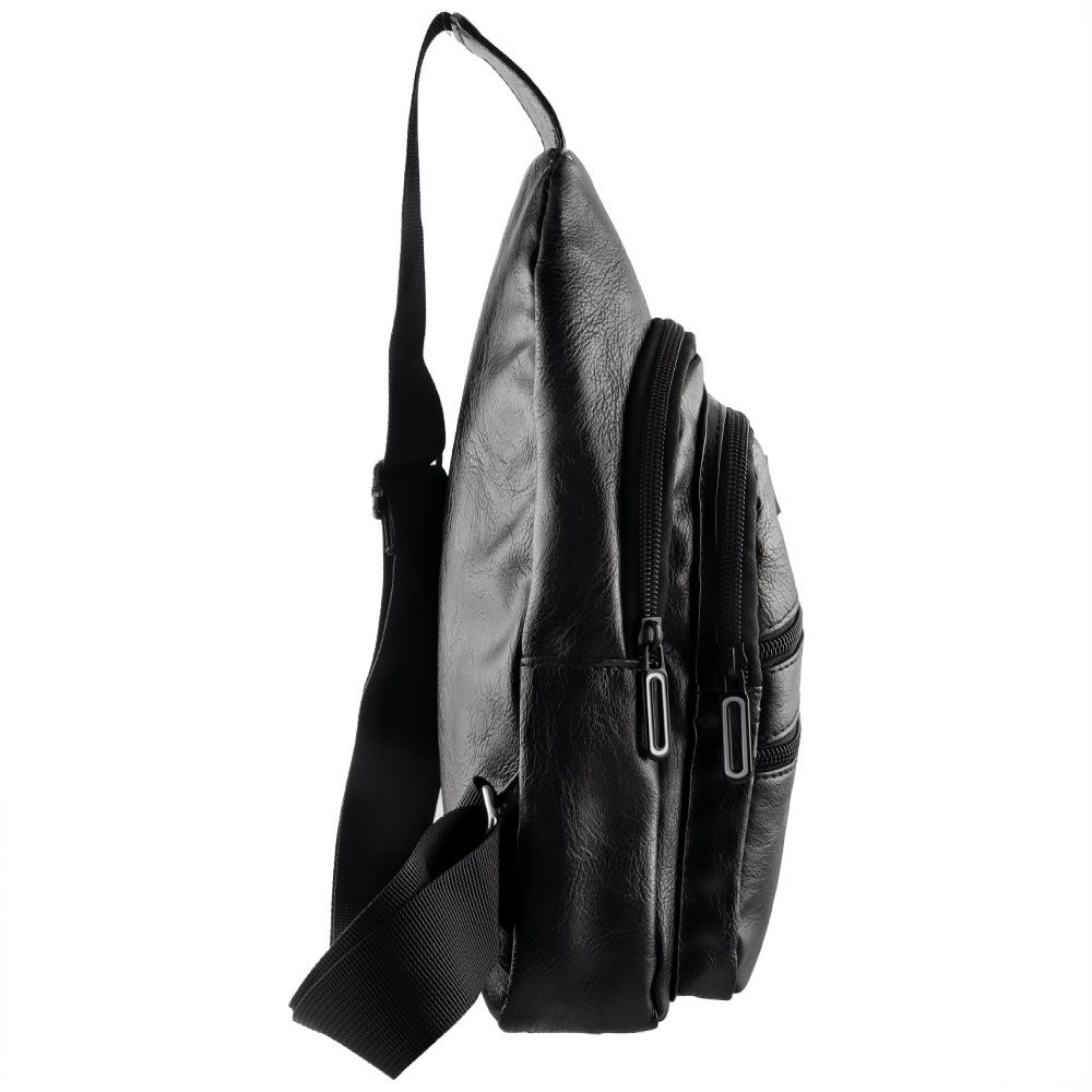 NSP N121 FORCE ΤΣΑΝΤΑΚΙ CROSSBODY 8.5L ΔΕΡΜΑΤΙΝΟ BLACK - Image 4