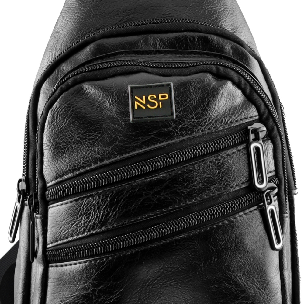 NSP N121 FORCE ΤΣΑΝΤΑΚΙ CROSSBODY 8.5L ΔΕΡΜΑΤΙΝΟ BLACK - Image 9