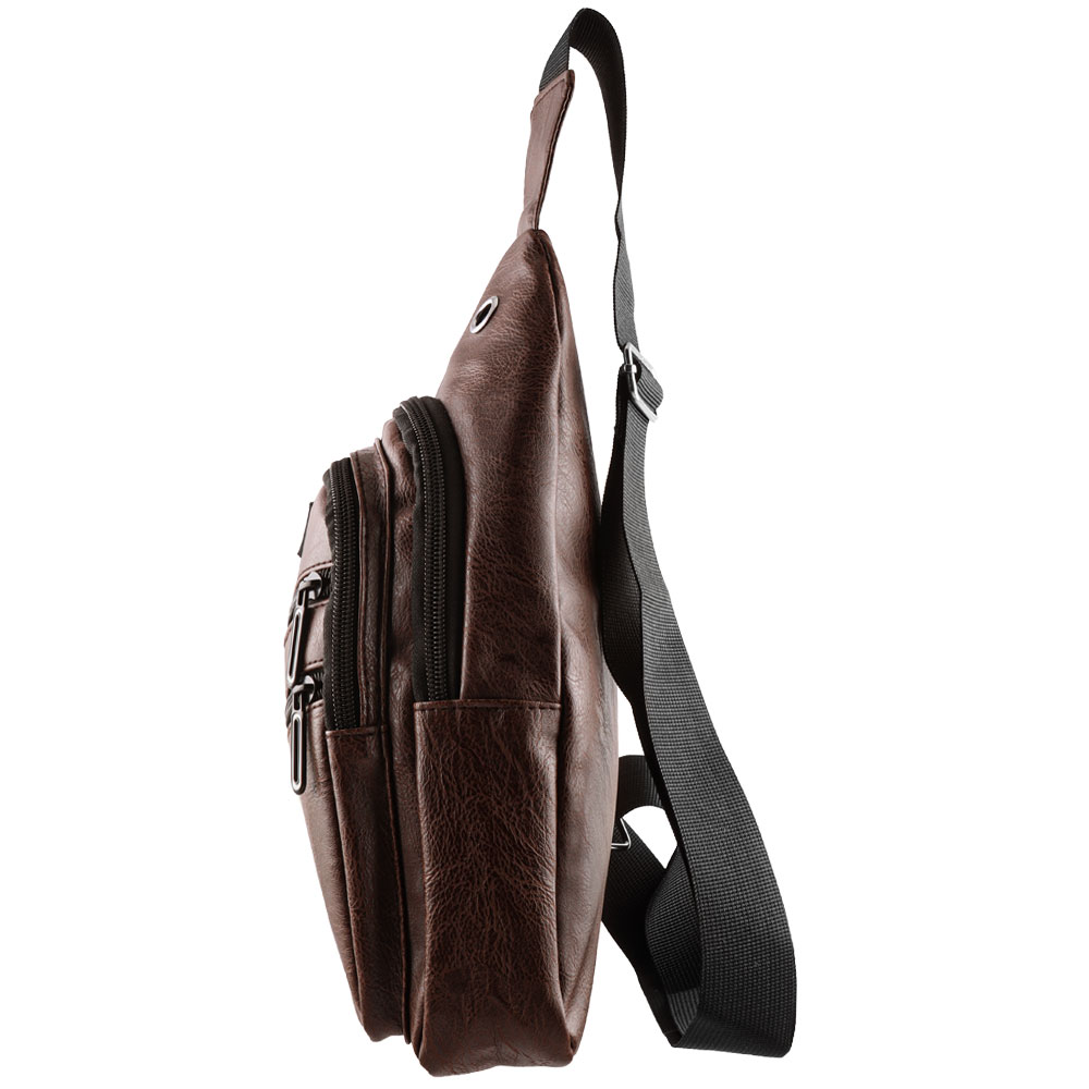 NSP N121 FORCE ΤΣΑΝΤΑΚΙ CROSSBODY 8.5L ΔΕΡΜΑΤΙΝΟ BROWN - Image 3