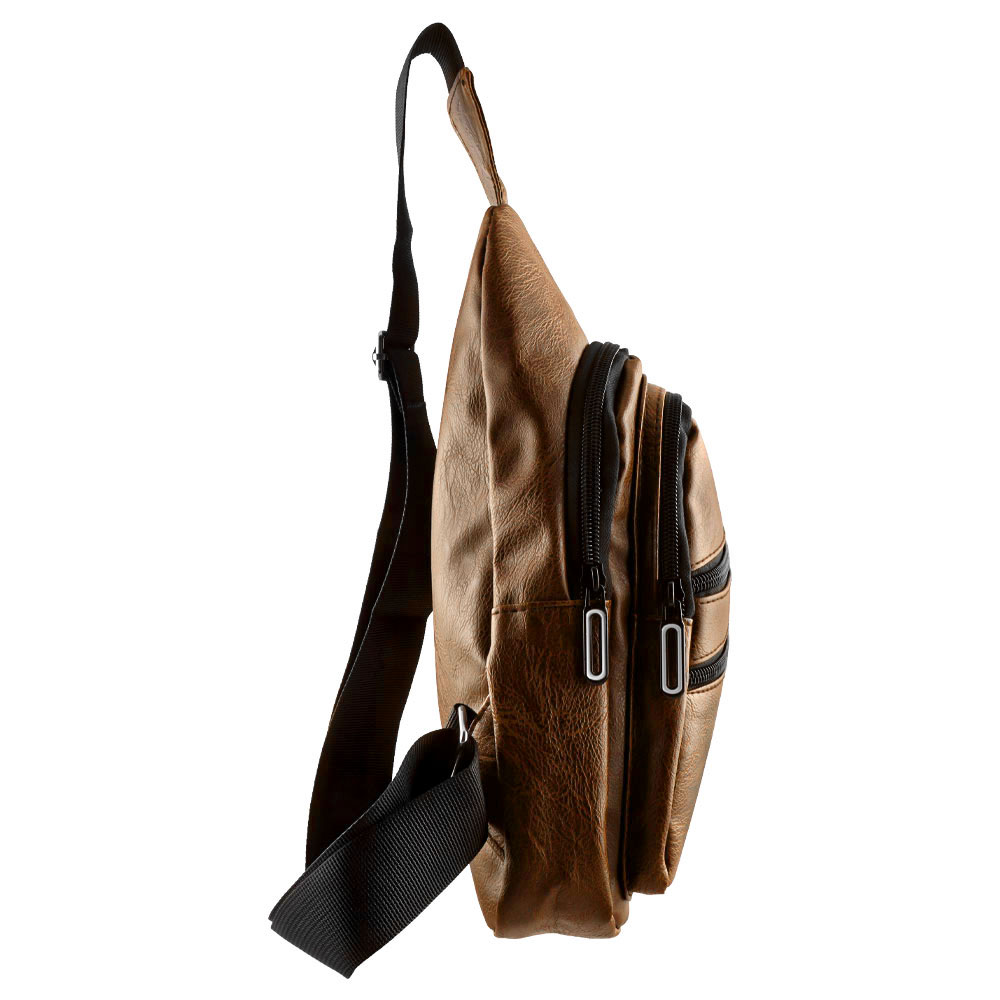 NSP N121 FORCE ΤΣΑΝΤΑΚΙ CROSSBODY 8.5L ΔΕΡΜΑΤΙΝΟ CAMEL - Image 4