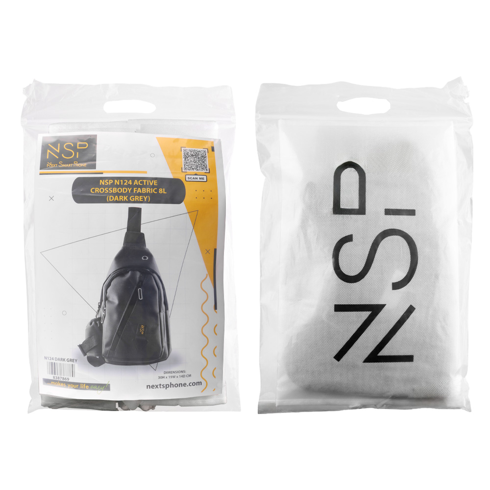 NSP N124 ACTIVE ΤΣΑΝΤΑΚΙ ΑΔΙΑΒΡΟΧΟ CROSSBODY 8L DURABLE ΥΦΑΣΜΑΤΙΝΟ DARK GREY - Image 12